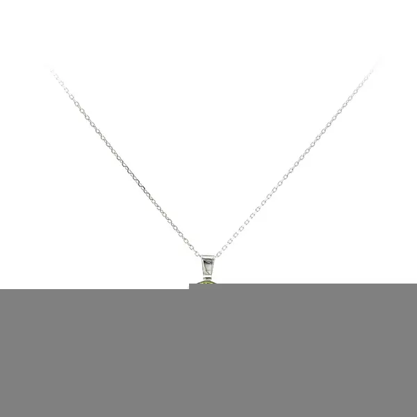 Elegant pendant in 18k white gold with peridot 1.90 ct