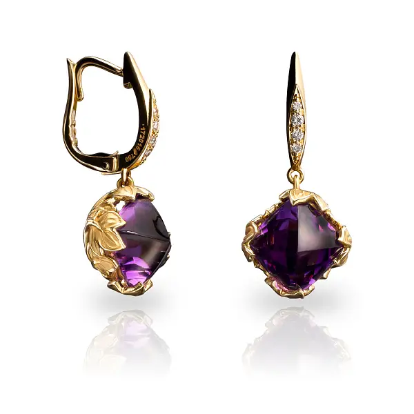 Gold Earrings with Amethyst Carrera y Carrera Eternal Lia