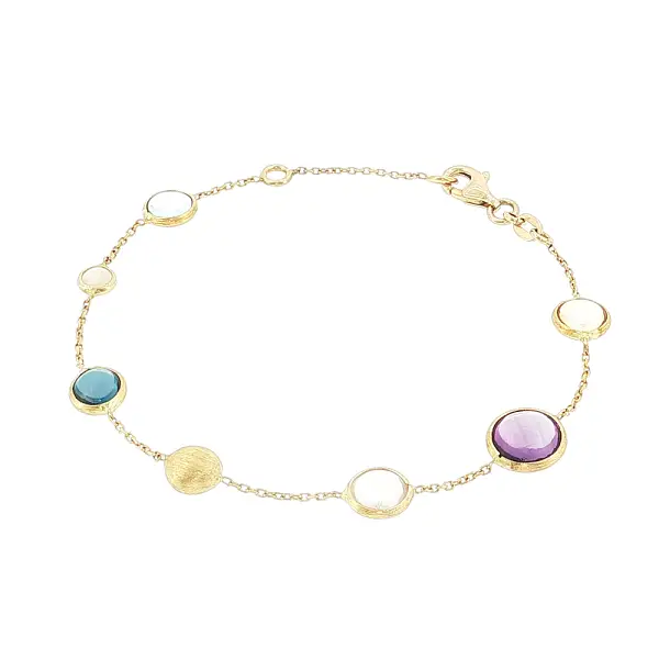14k Gold Bracelet with Colored Gemstones