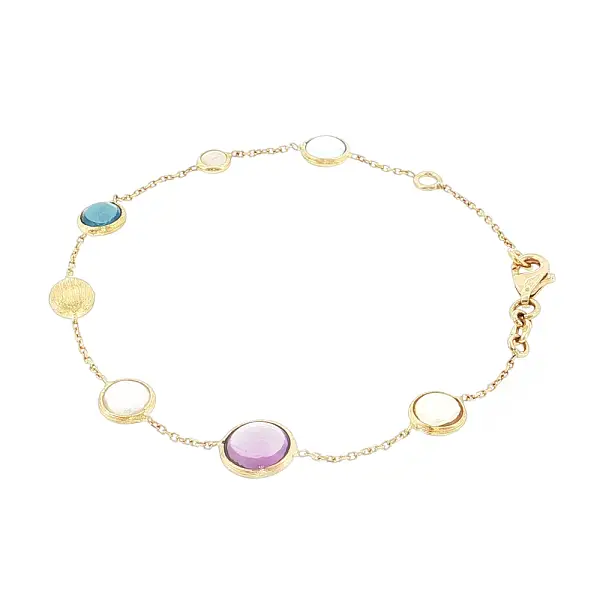 14k Gold Bracelet with Colored Gemstones