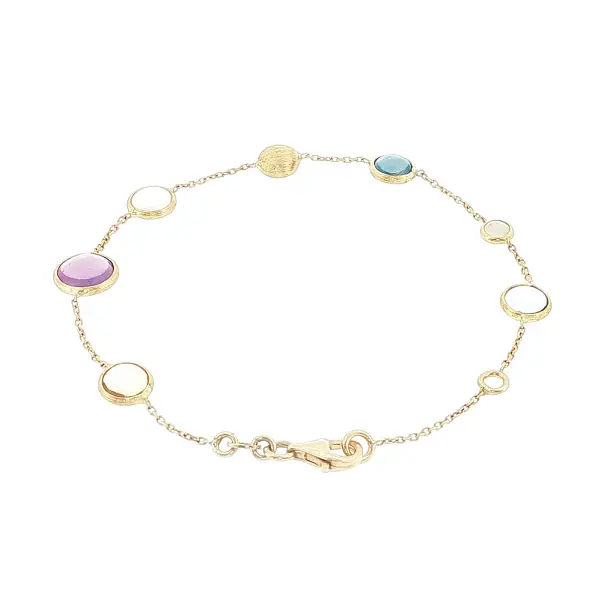 14k Gold Bracelet with Colored Gemstones