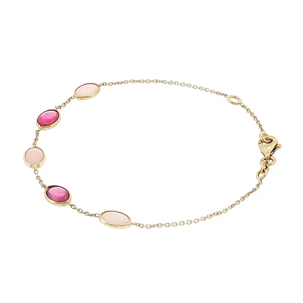 14k Gold Bracelet with Pink Gemstones