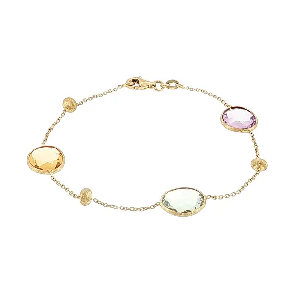 14K Gold Bracelet with Multicolored Stones