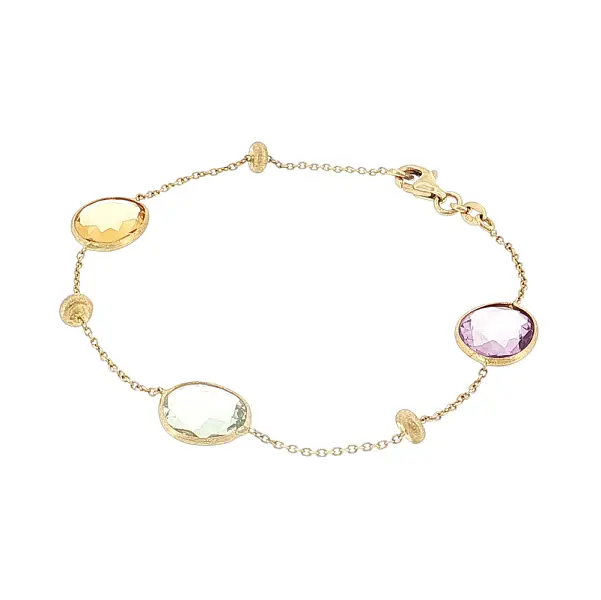 14K Gold Bracelet with Multicolored Stones