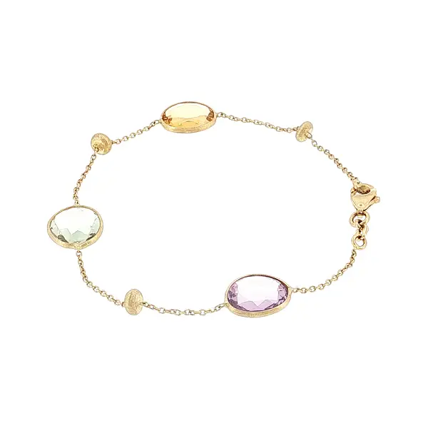 14K Gold Bracelet with Multicolored Stones