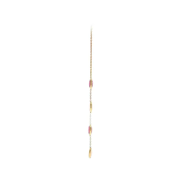 14k Gold Necklace with Pink Stones