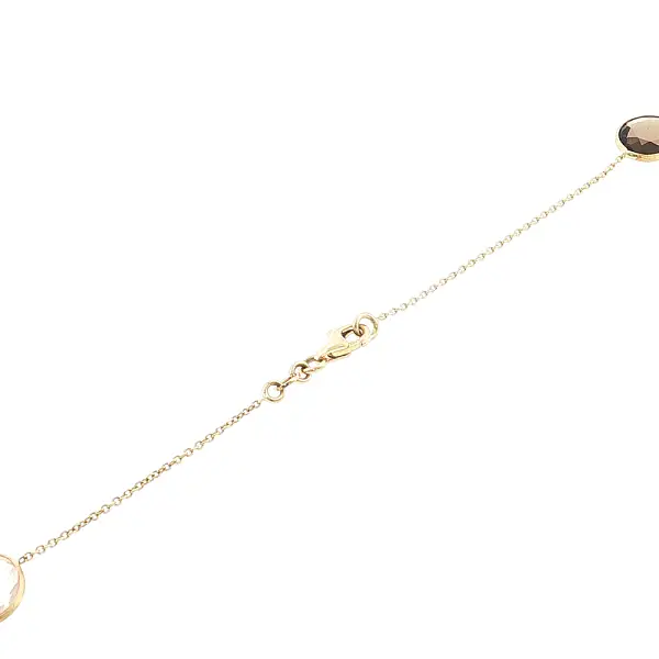 Elegant 14k gold necklace with multicolored stones