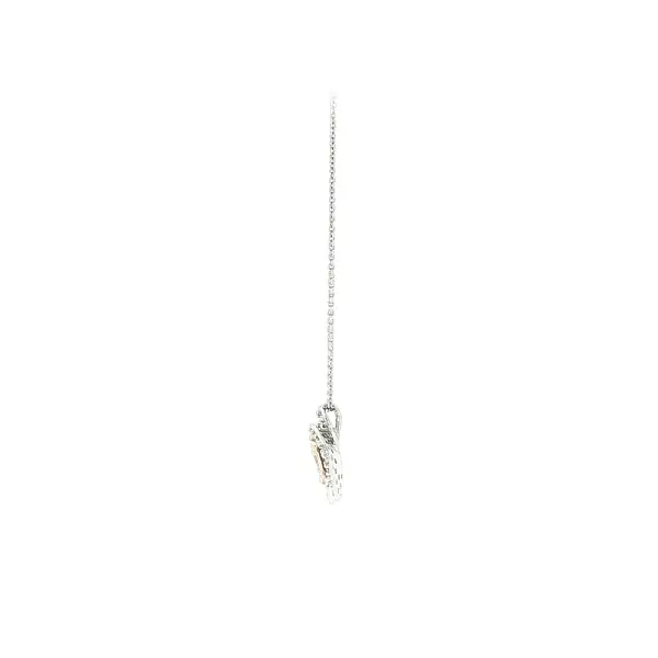 Elegant white gold necklace with a flower pendant and zirconia