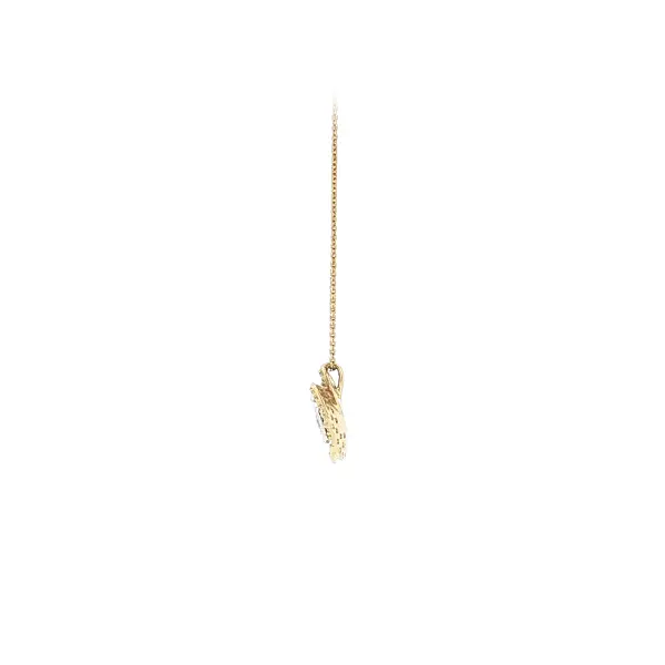 Elegant yellow and white gold necklace with a flower and zirconia