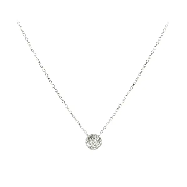 Elegant white gold necklace with zirconia