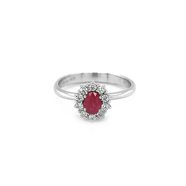 Gold Ring with Ruby and Diamonds