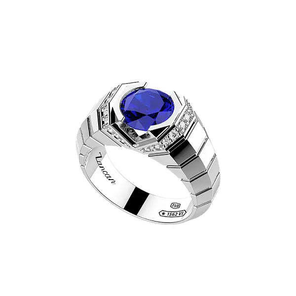 Gold Ring Zancan Couture Sapphire EA311B