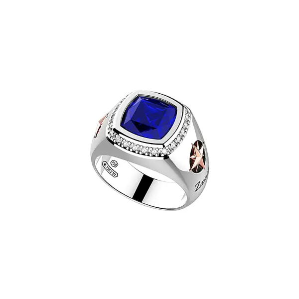 Gold Ring Zancan Couture Sapphire EA317BR