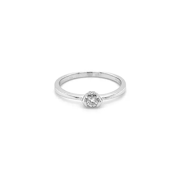 Gold Engagement Ring with Diamond