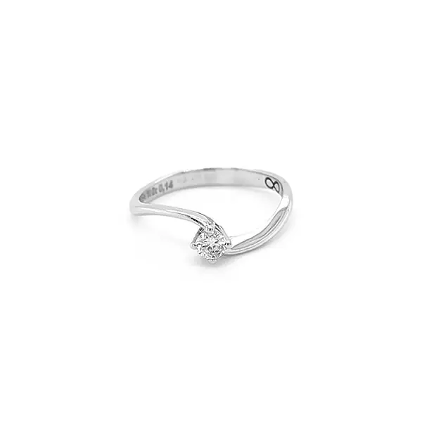 Gold Engagement Ring with Diamond