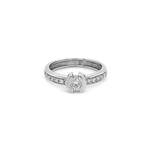 Gold Engagement Ring with Diamonds