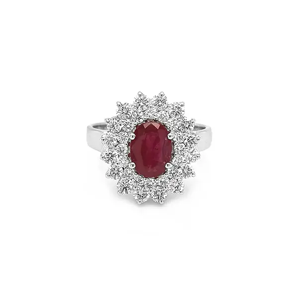 Gold Ring with Ruby and Diamonds