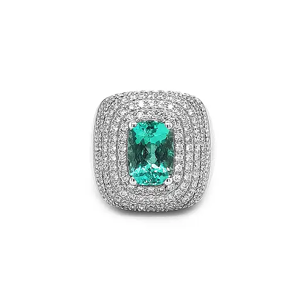 Gold Ring with Emerald and Diamonds