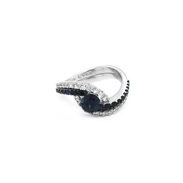 Gold Ring with Sapphires and Diamonds