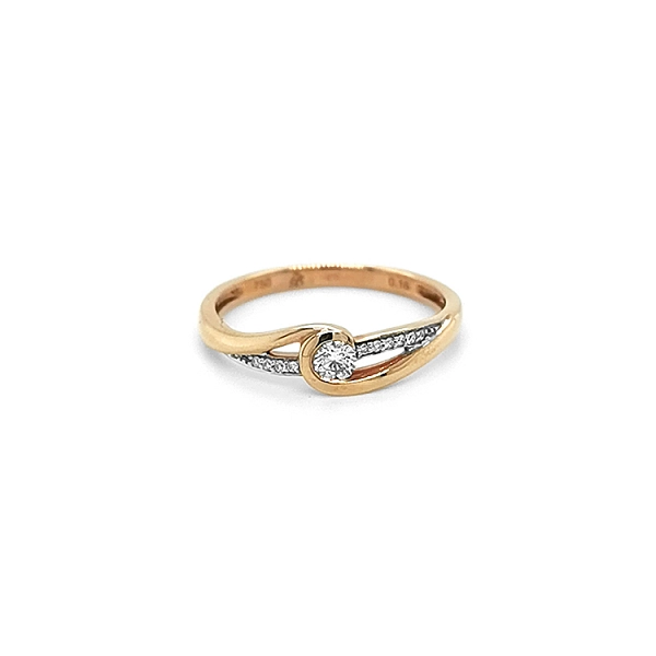 Gold Engagement Ring with Diamonds