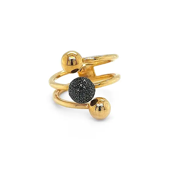 Gold Ring with Black Diamonds