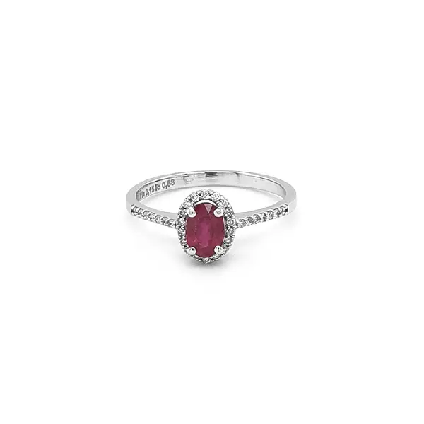 Gold Ring with Ruby and Diamonds