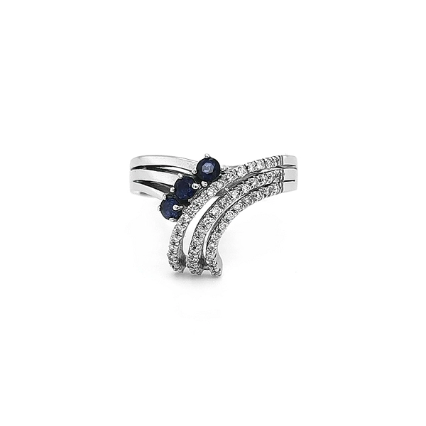 Gold Ring with Sapphires and Diamonds