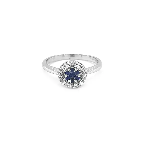 Gold Ring with Sapphire and Diamonds
