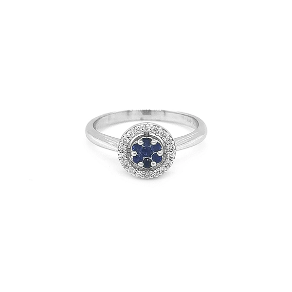 Gold Ring with Sapphire and Diamonds