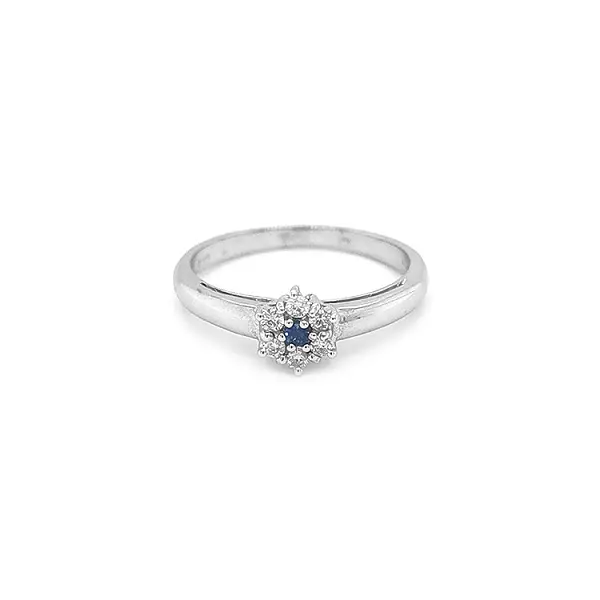 Gold Ring with Sapphire and Diamonds