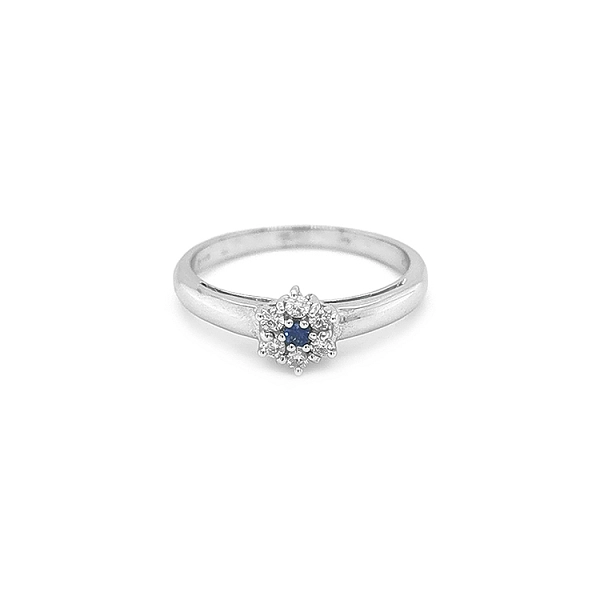Gold Ring with Sapphire and Diamonds