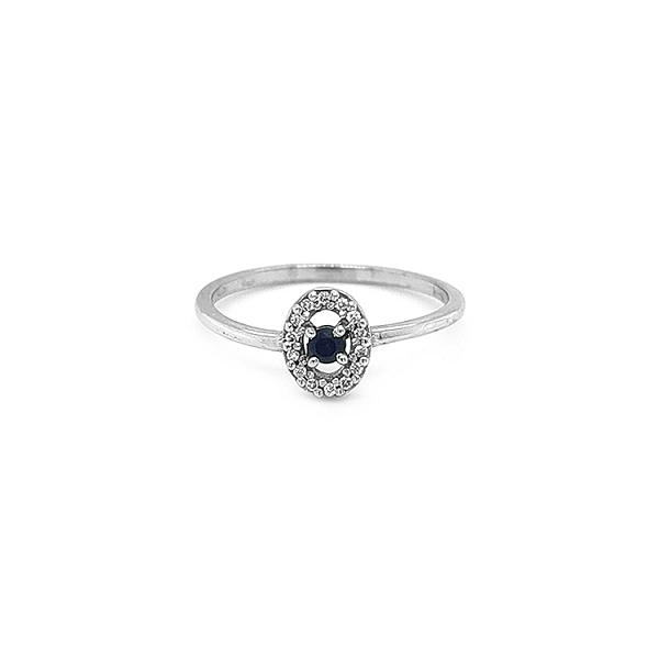 Gold Ring with Sapphire and Diamonds