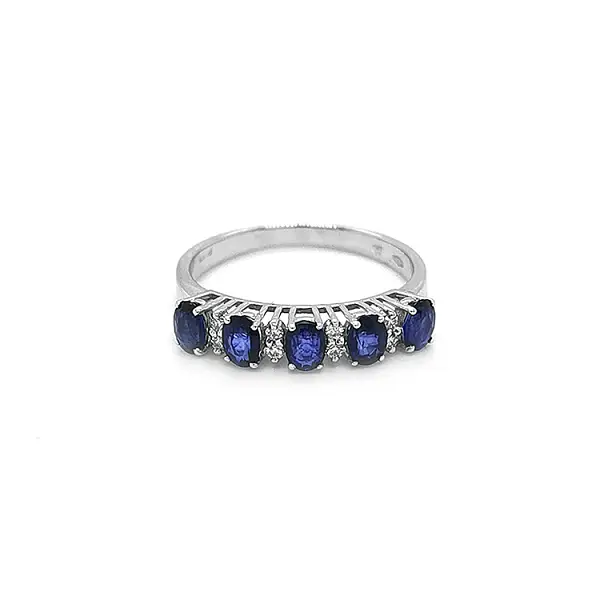 Gold Ring with Sapphires and Diamonds