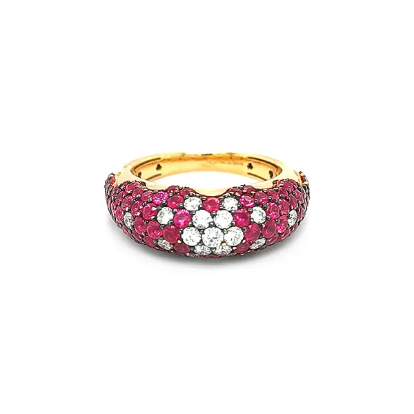 Gold Ring with Rubies and Diamonds