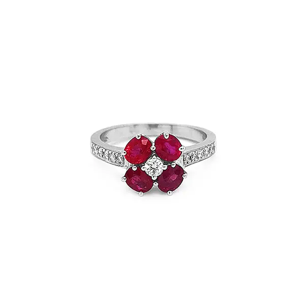 Gold Ring with Rubies and Diamonds