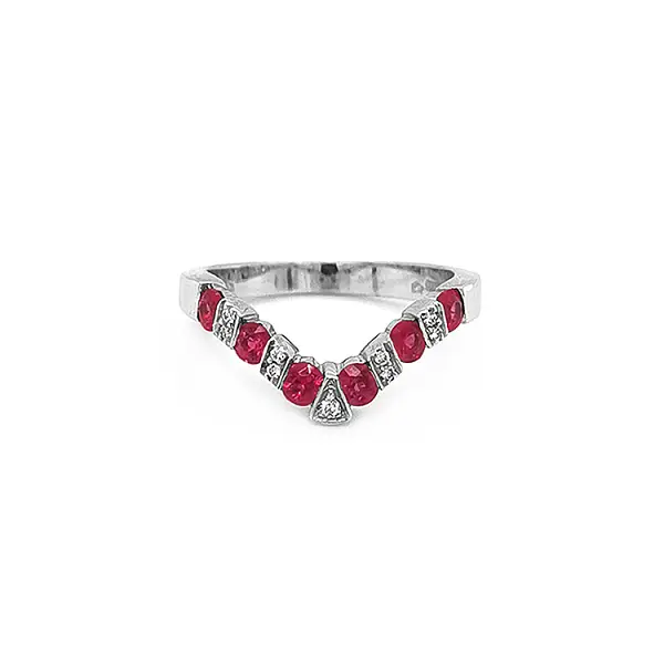 Gold Ring with Rubies and Diamonds