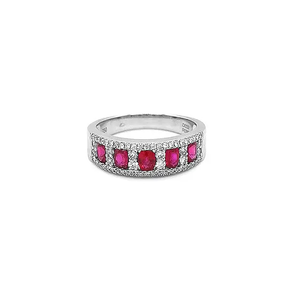 Gold Ring with Rubies and Diamonds