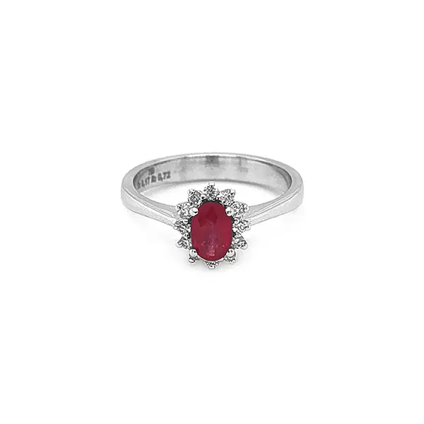 Gold Ring with Ruby and Diamonds
