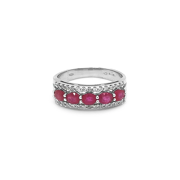 Gold Ring with Rubies and Diamonds