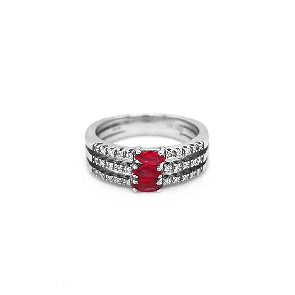 Gold Ring with Rubies and Diamonds