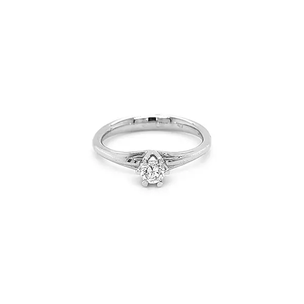 Gold Engagement Ring with Diamond