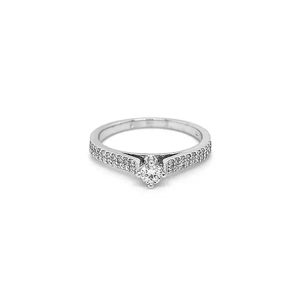 Gold Engagement Ring with Diamonds