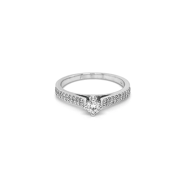 Gold Engagement Ring with Diamonds