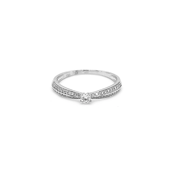 Gold Engagement Ring with Diamonds