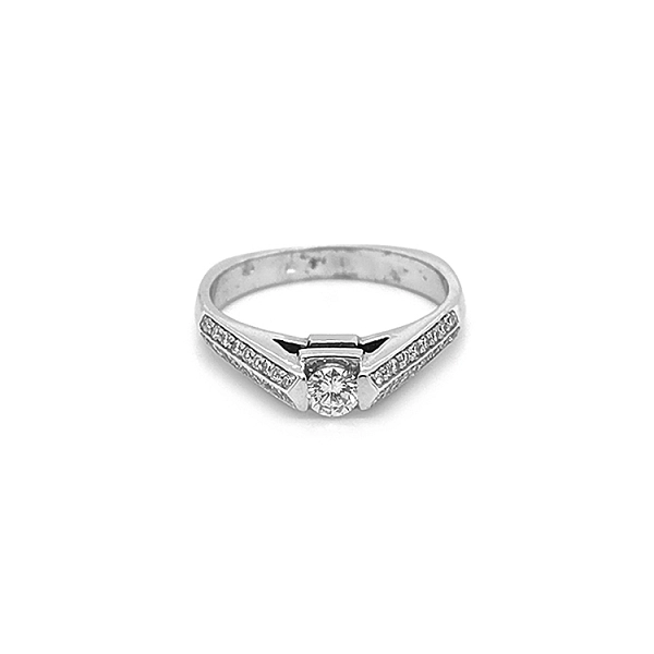 Gold Engagement Ring with Diamonds