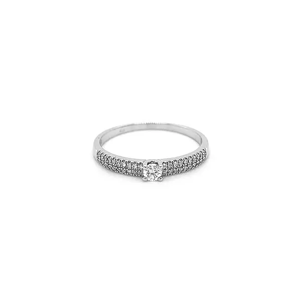 Gold Engagement Ring with Diamonds