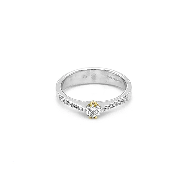 Gold Engagement Ring with Diamonds