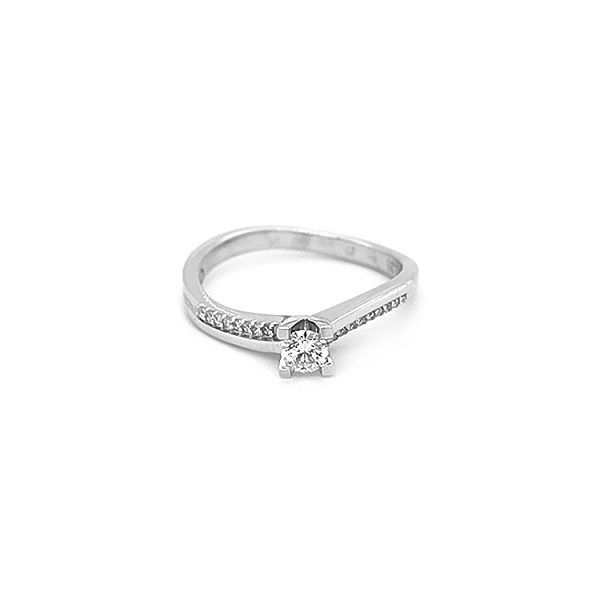 Gold Engagement Ring with Diamonds