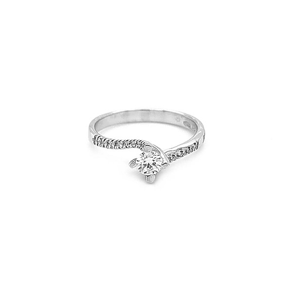 Gold Engagement Ring with Diamonds