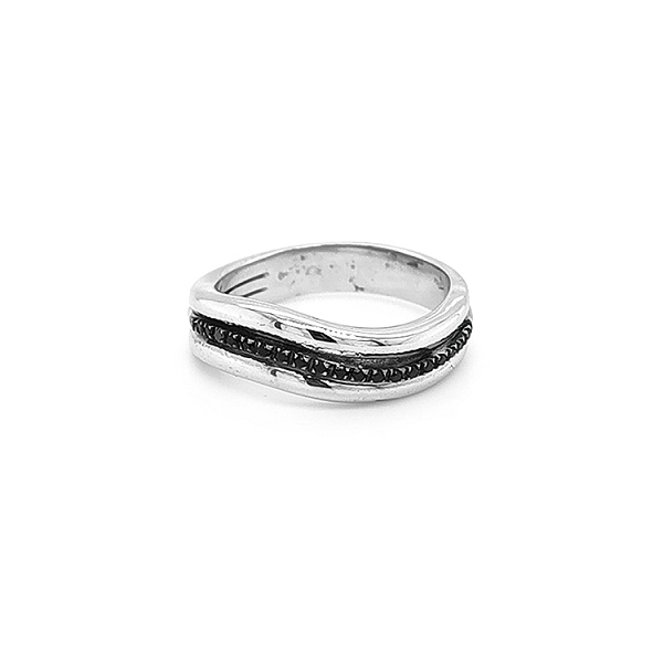 Gold Ring with Black Diamonds